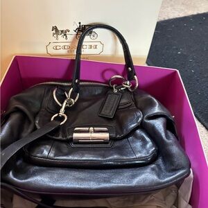 Coach Black Shoulder Bag with Silver Hardware